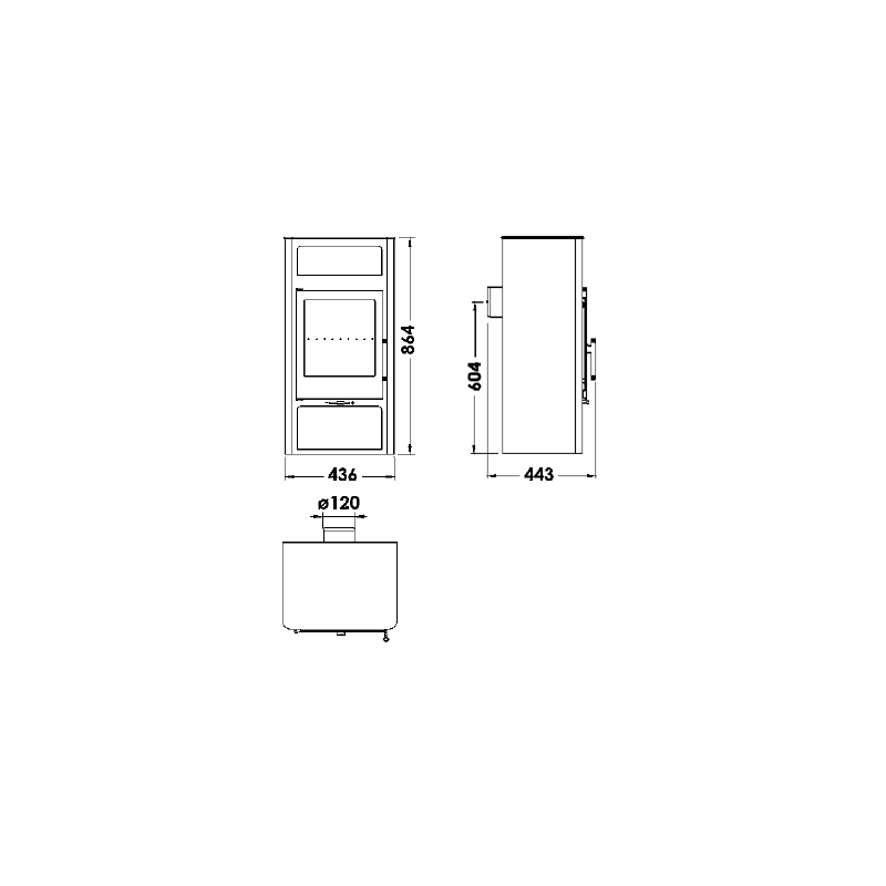 Poêle à bois avec chauffe plat Altea - 5,9 Kw